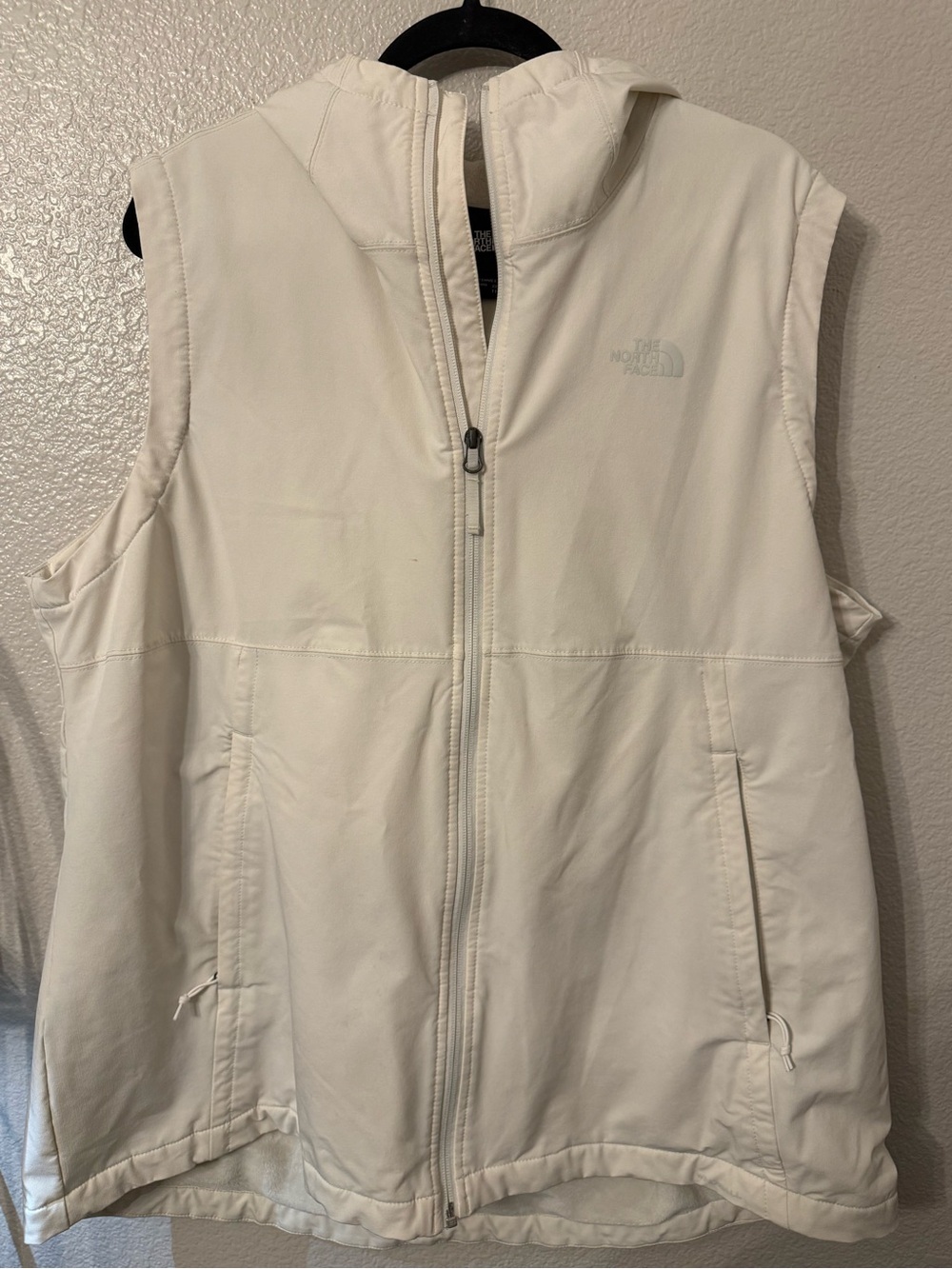 The North Face Cream Hooded Sleeveless Vest